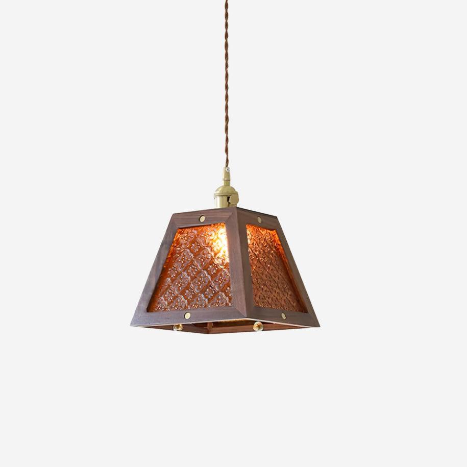 Calvi Pendant Lamp Floral-Patterned Glass Vintage - Letslighting