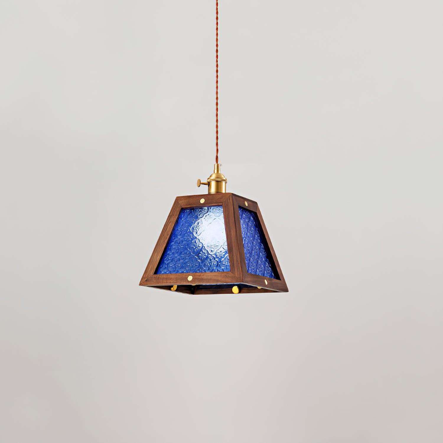 Calvi Pendant Lamp Floral-Patterned Glass Vintage - Letslighting