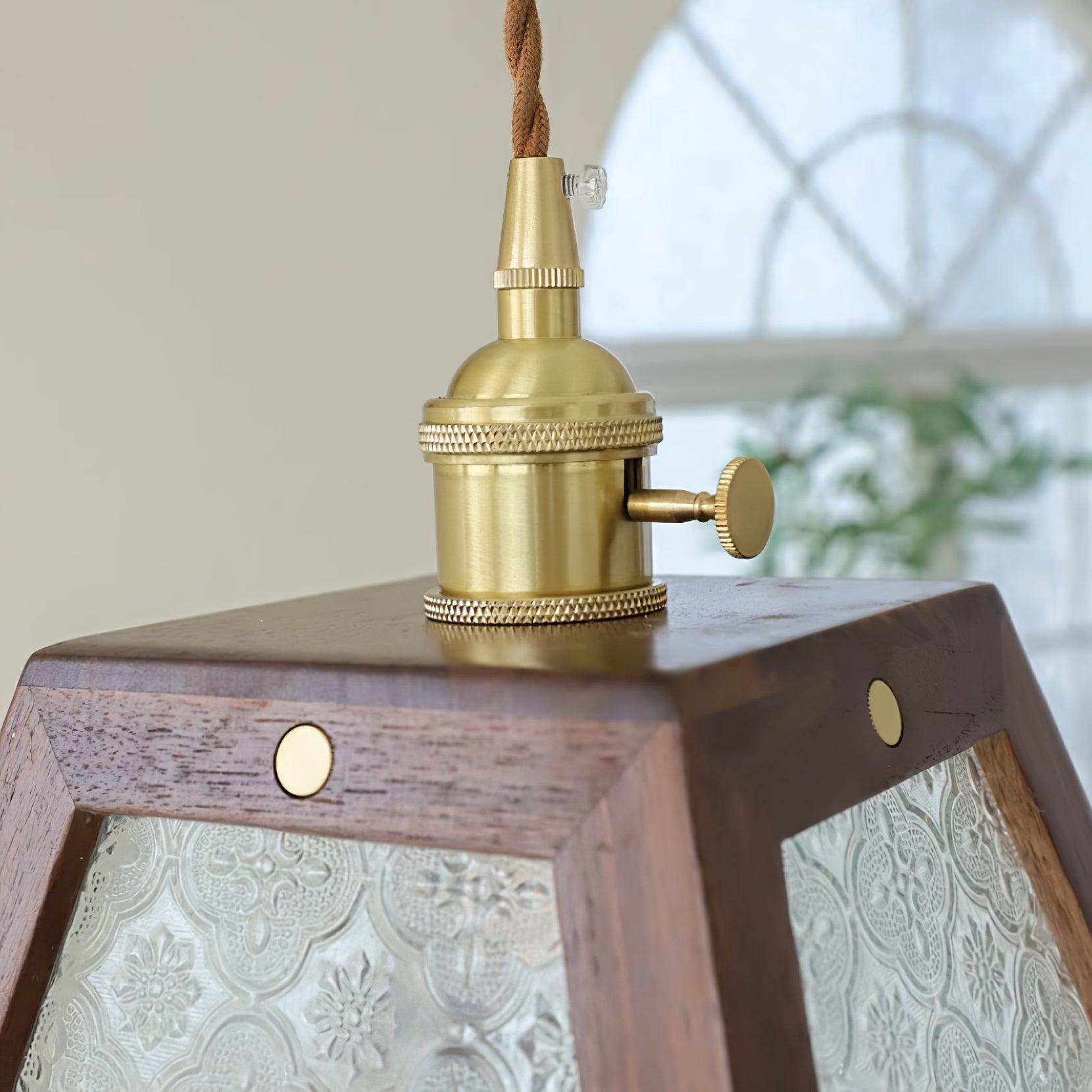 Calvi Pendant Lamp Floral-Patterned Glass Vintage - Letslighting