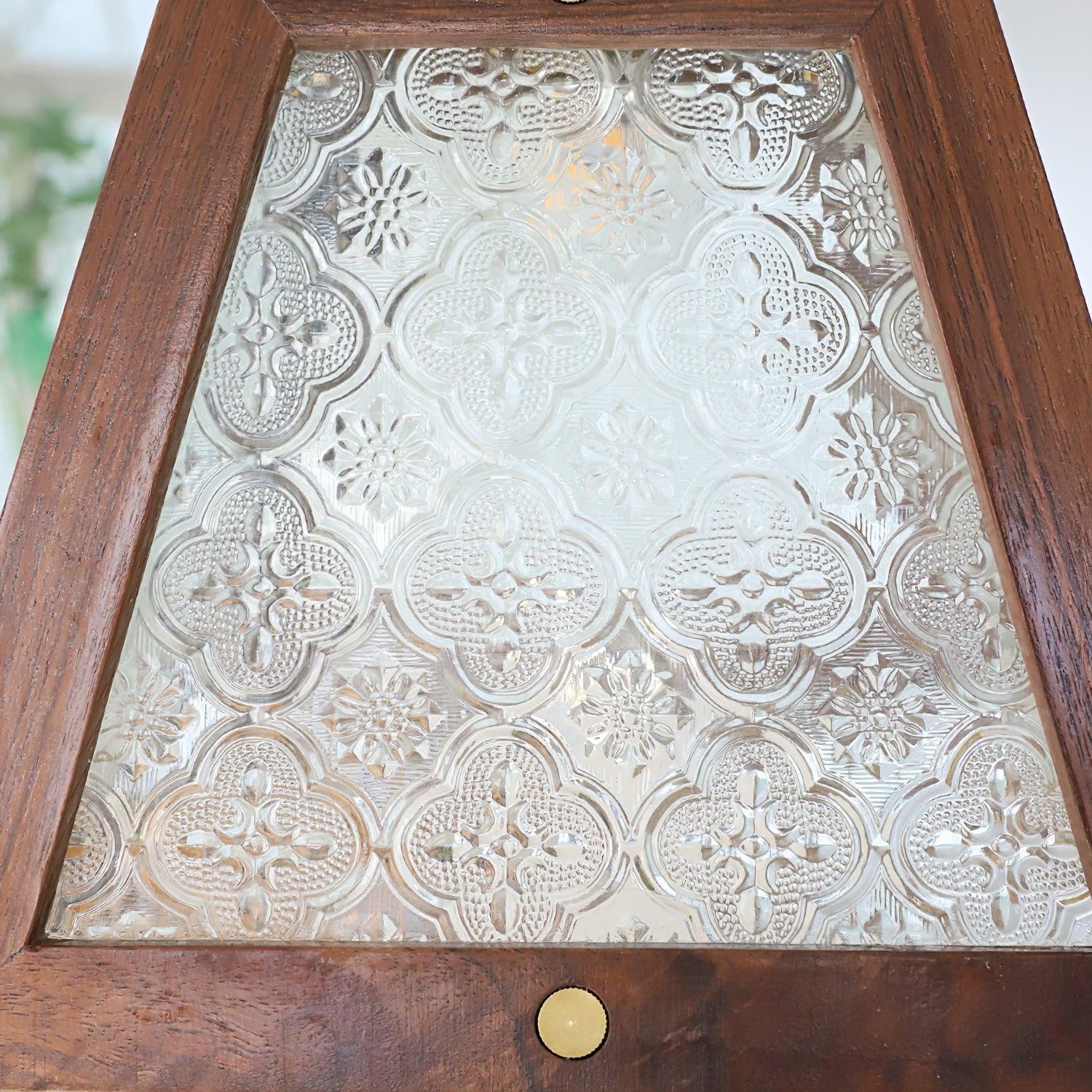 Calvi Pendant Lamp Floral-Patterned Glass Vintage - Letslighting