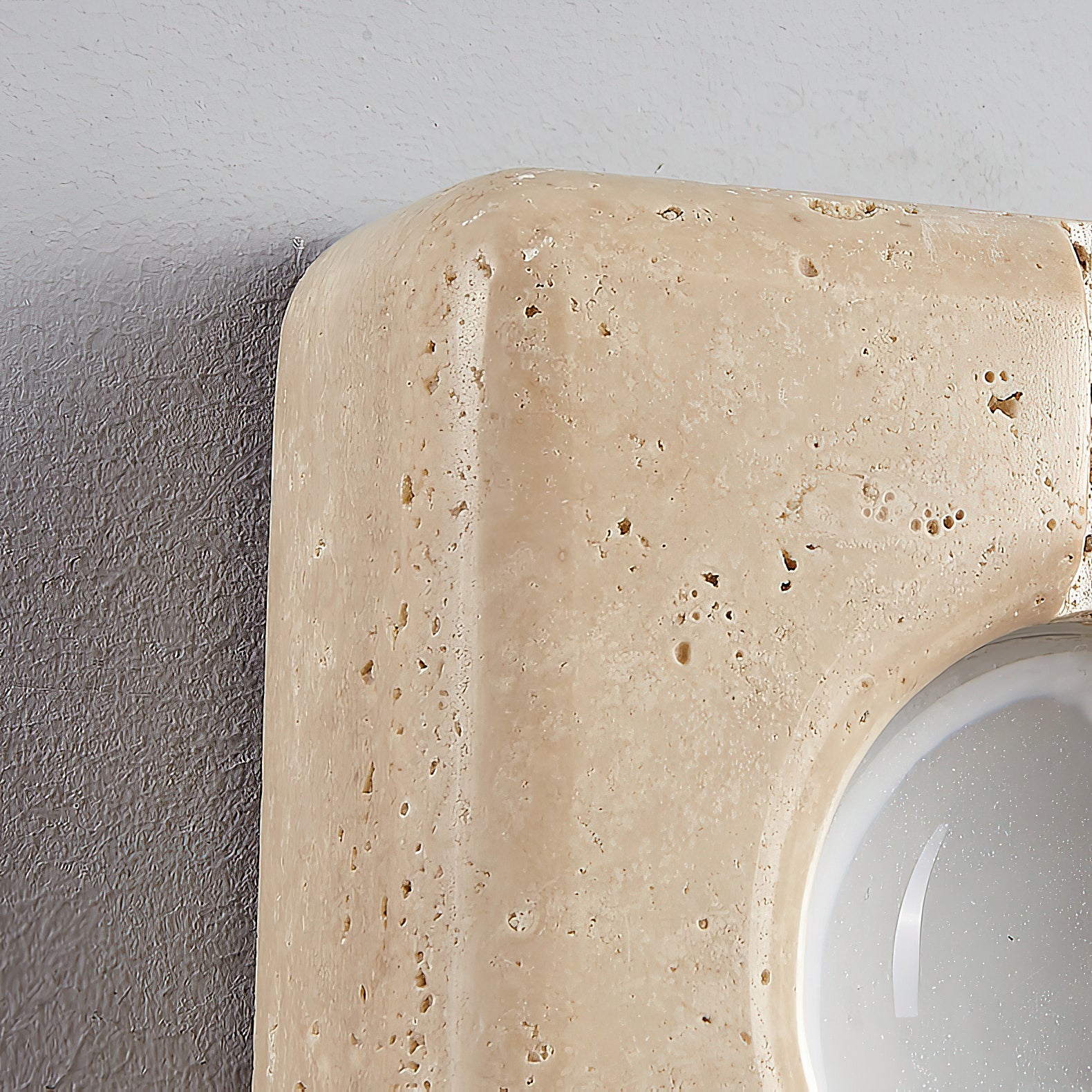 Kosmo Modern Minimalist Clear Travertine Wall Lamp - Lamp Copper