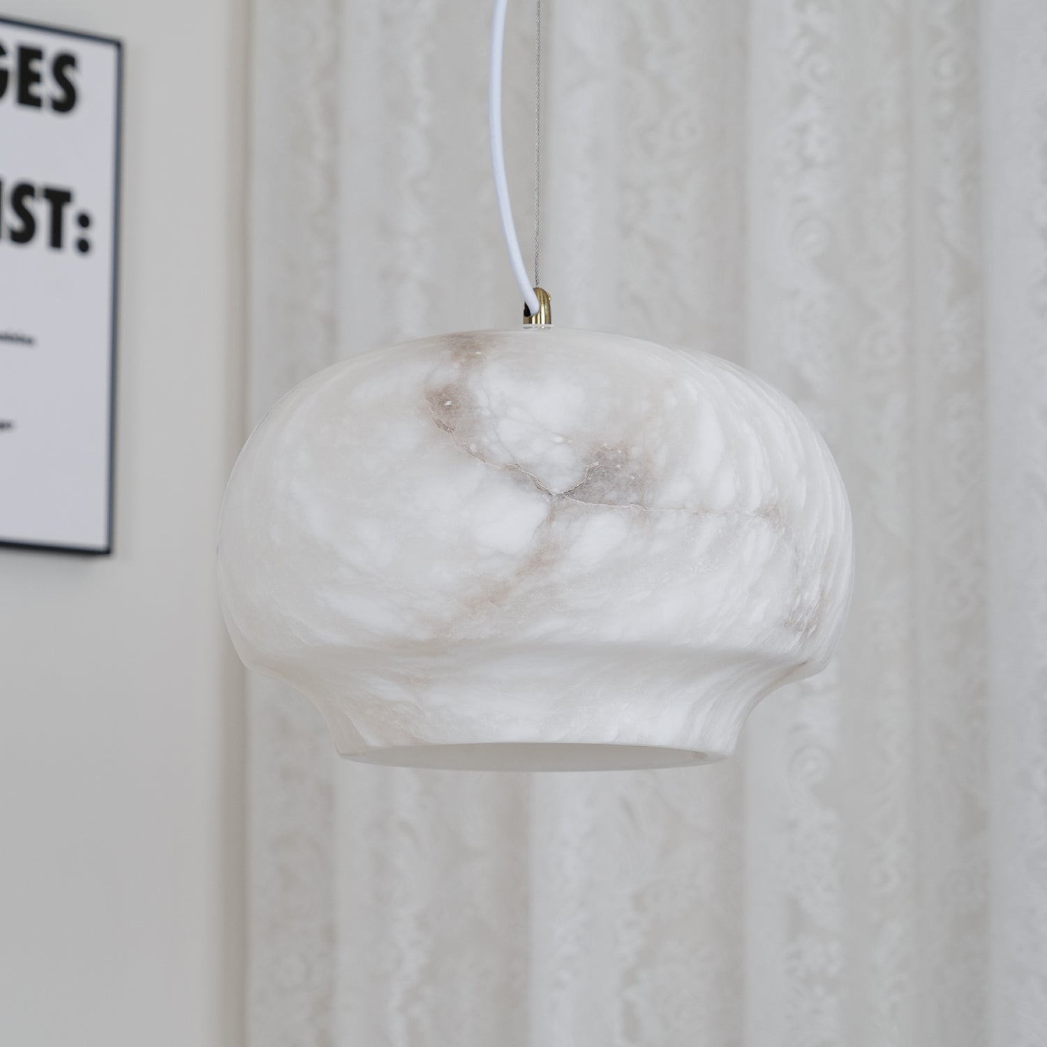 Miroir Lampe Pendante en Albâtre et Métal Minimaliste Moderne - Neutralighting