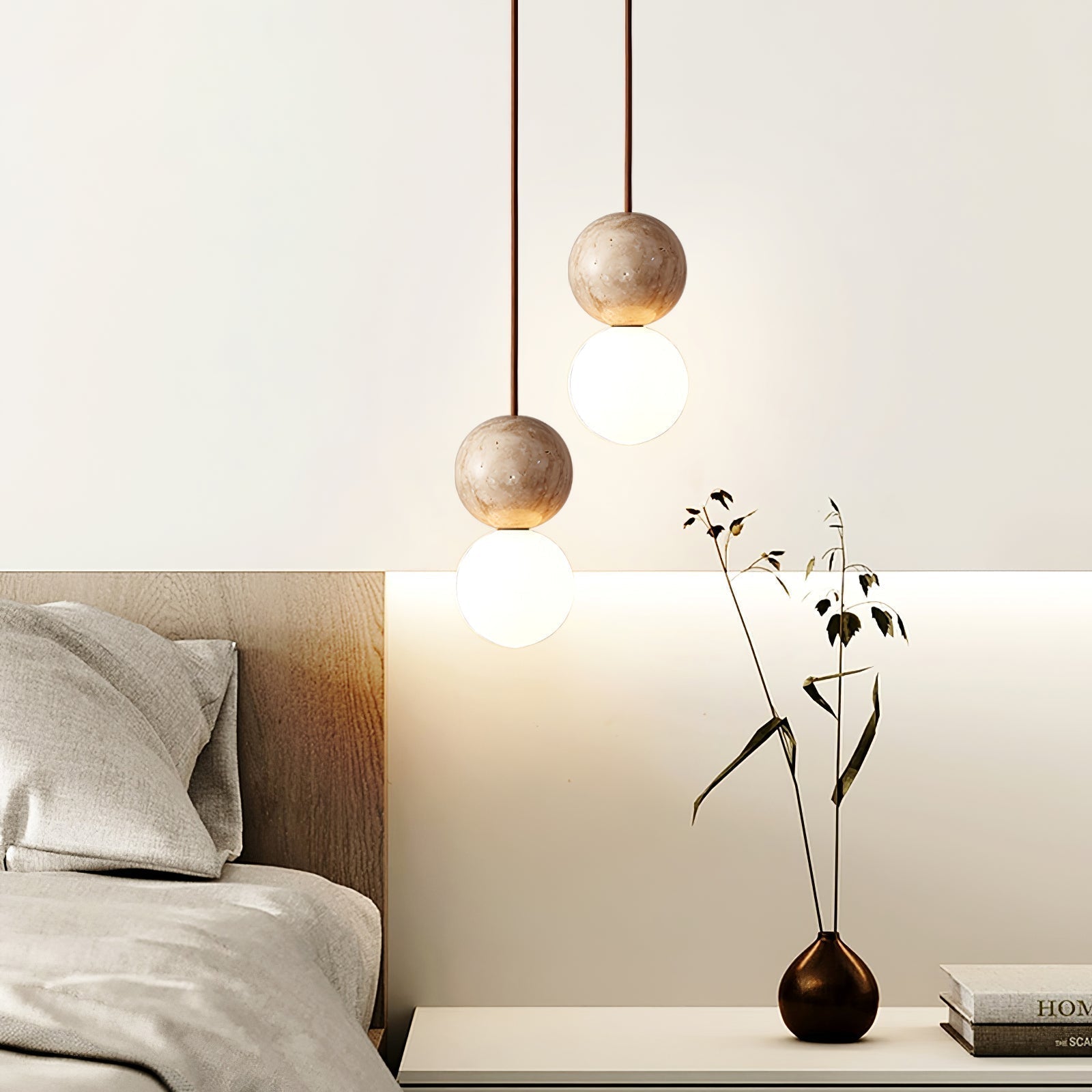 Luna Travertin Pendentif Lumière - Neutralighting