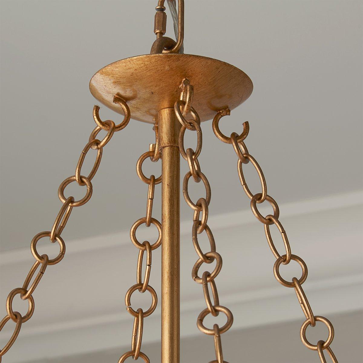Opal Postmodern Luxury Wooden Metal Chandelier - Lamp Copper
