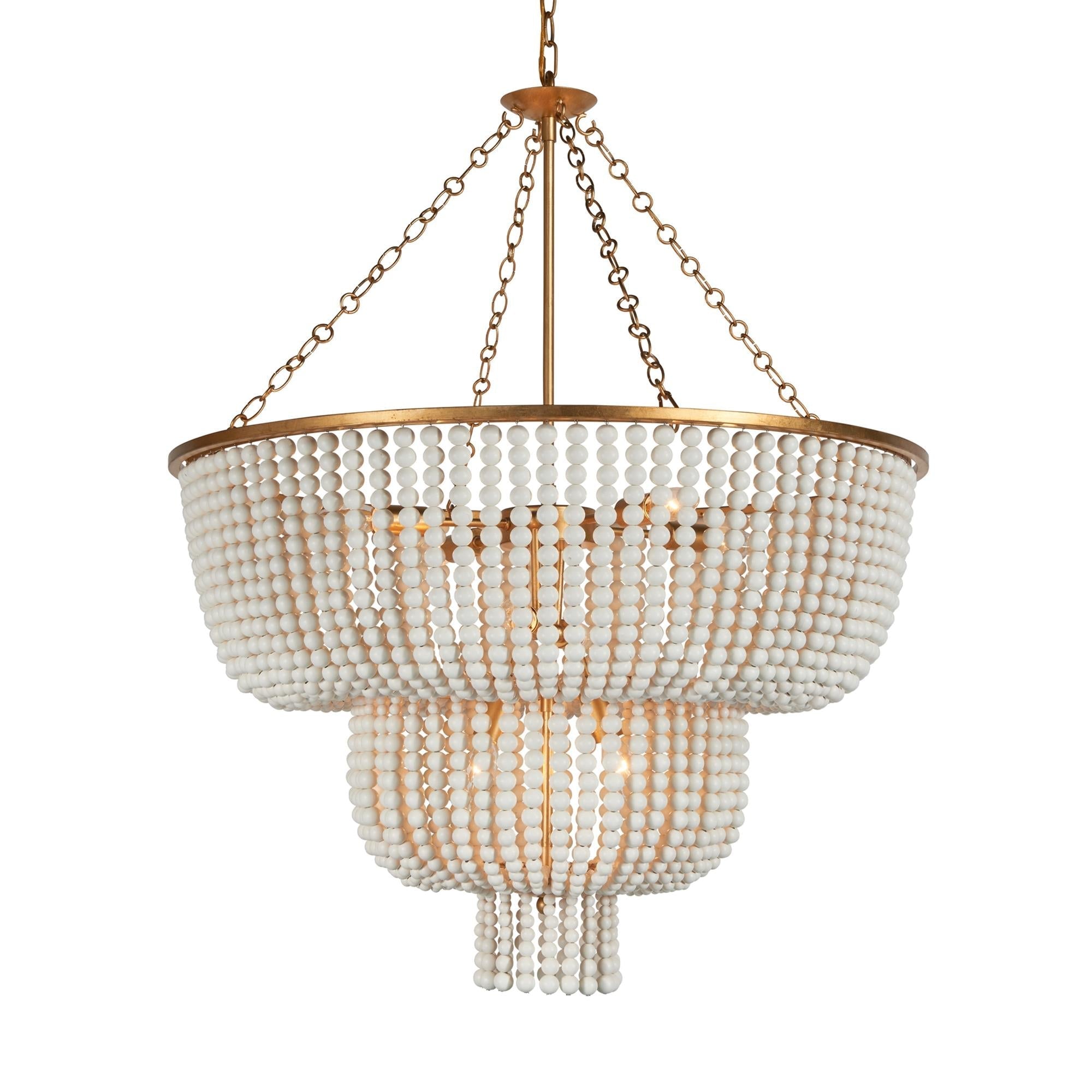 Opal Postmodern Luxury Wooden Metal Chandelier - Lamp Copper