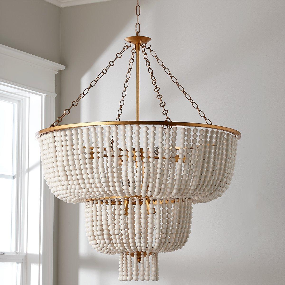 Opal Postmodern Luxury Wooden Metal Chandelier - Lamp Copper