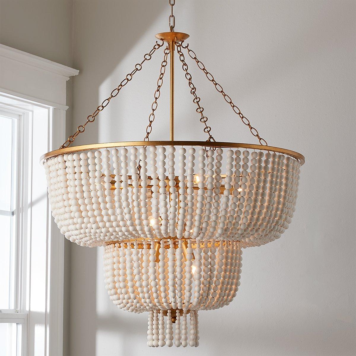 Opal Postmodern Luxury Wooden Metal Chandelier - Lamp Copper