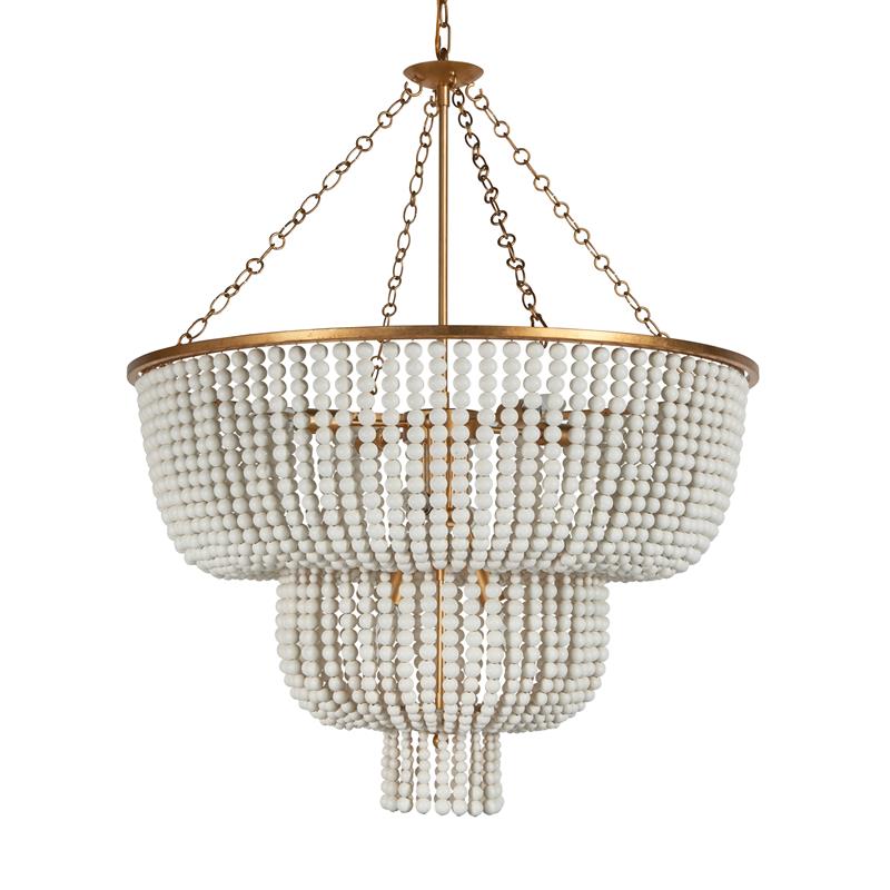 Opal Postmodern Luxury Wooden Metal Chandelier - Lamp Copper