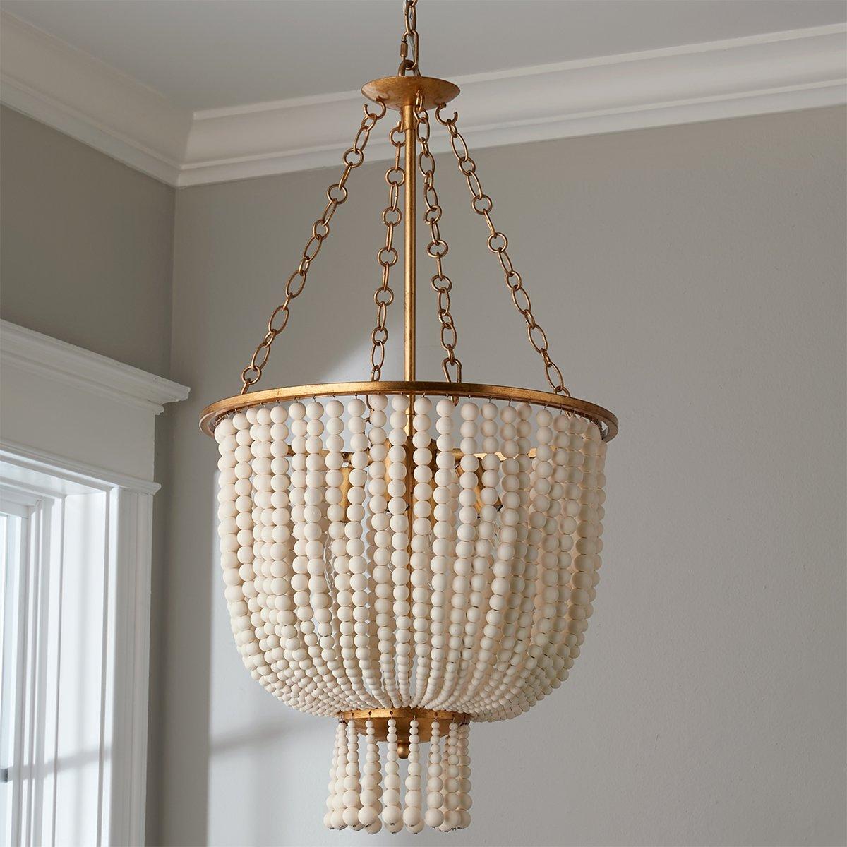 Opal Postmodern Luxury Wooden Metal Chandelier - Lamp Copper