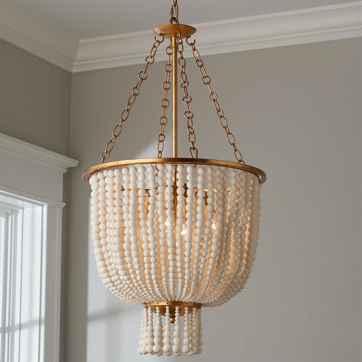 Opal Postmodern Luxury Wooden Metal Chandelier - Lamp Copper