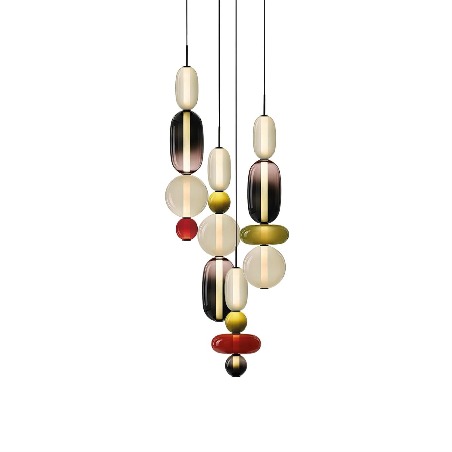 Cunorara Premium Art Stained Glass Chandelier - Lamp Copper