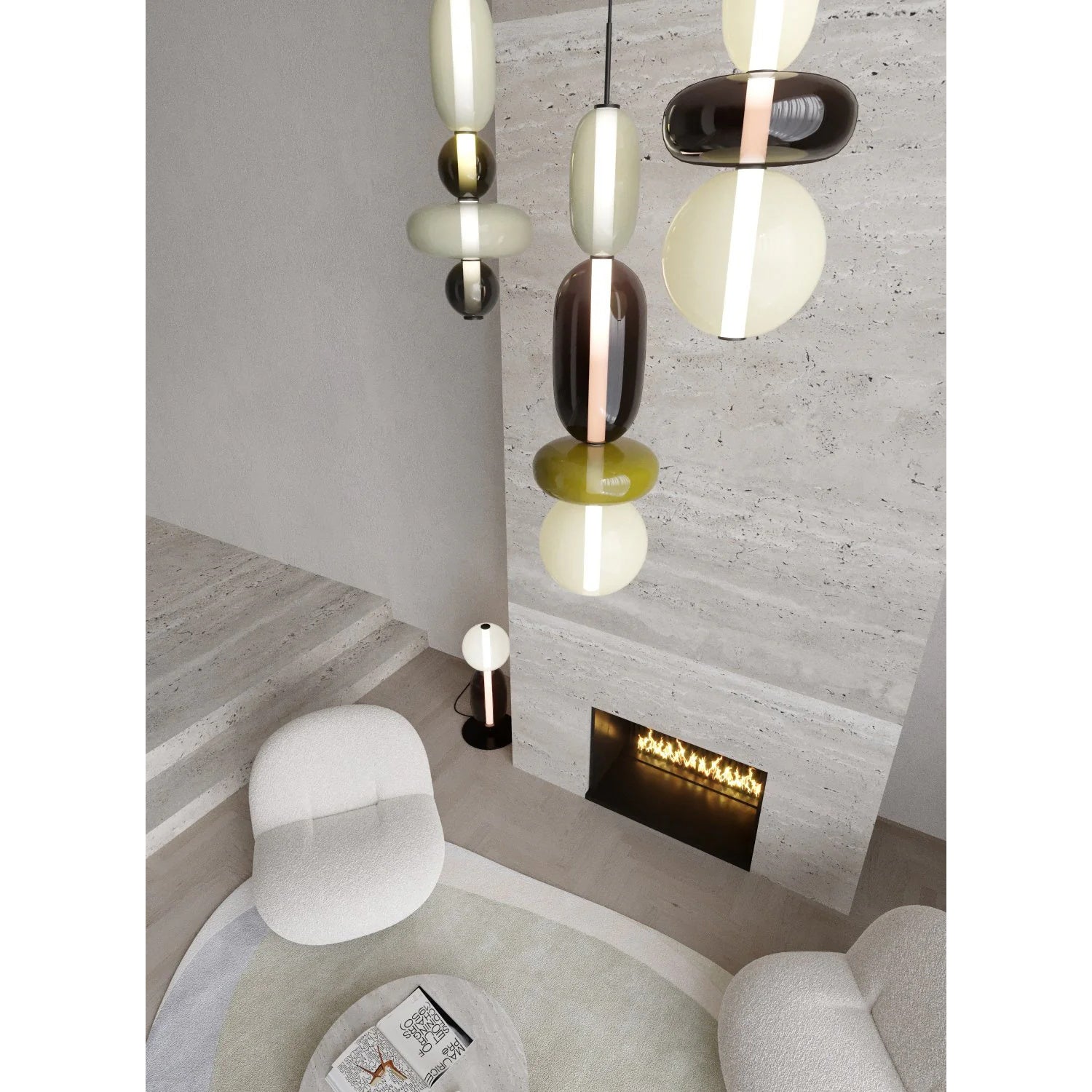 Cunorara Premium Art Stained Glass Chandelier - Lamp Copper
