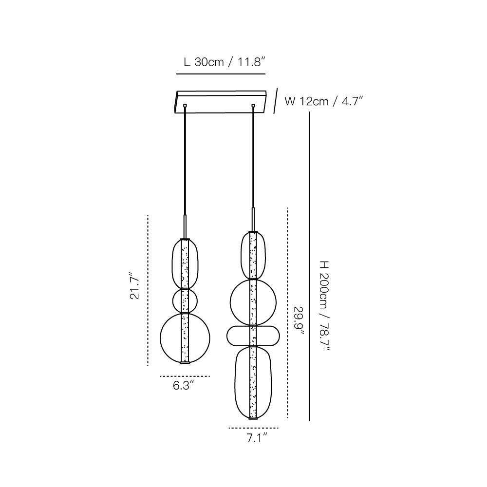 Cunorara Premium Art Stained Glass Chandelier - Lamp Copper