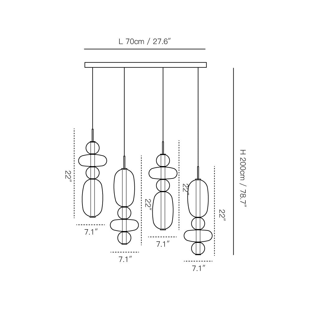 Cunorara Premium Art Stained Glass Chandelier - Lamp Copper