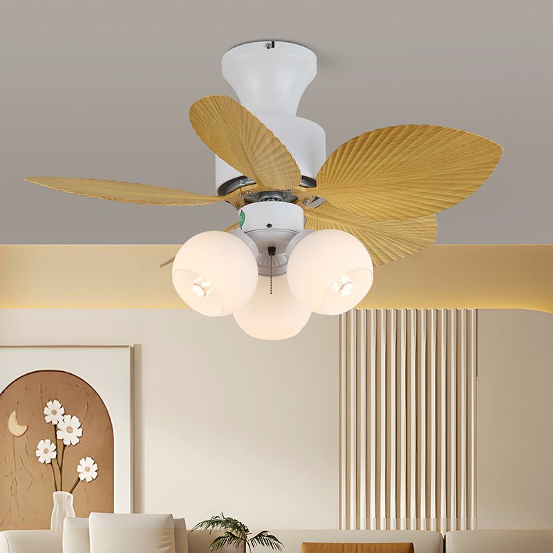 Plafonnier ventilateur Liora en verre multicolore, Modèle D