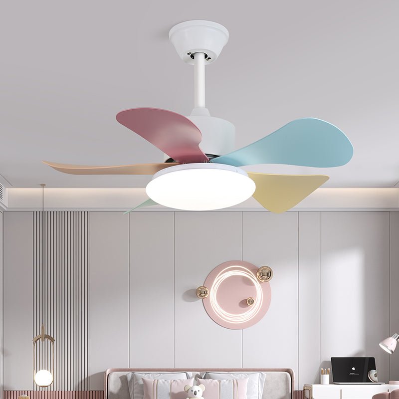 Plafonnier ventilateur Liora en verre multicolore, Modèle G