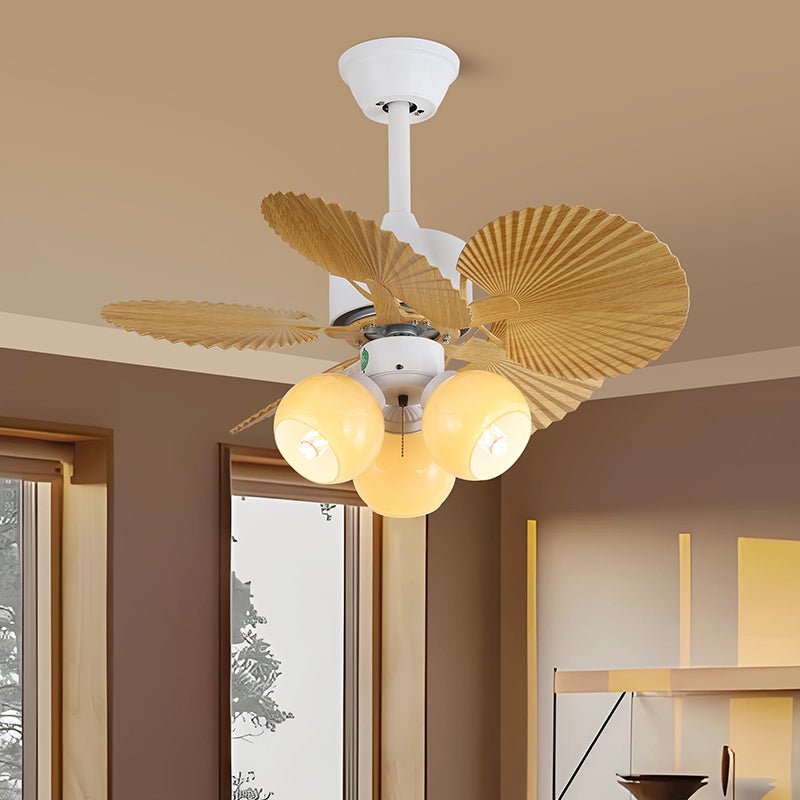 Plafonnier ventilateur Liora en verre multicolore, Modèle J
