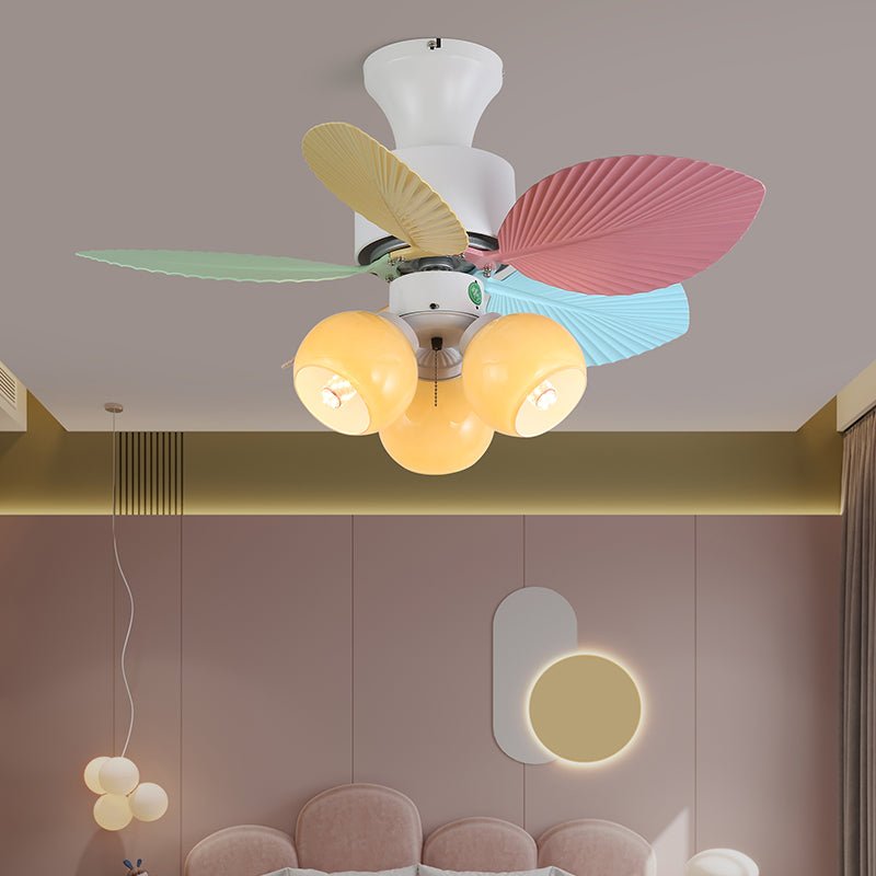 Plafonnier ventilateur Liora en verre multicolore, Modèle L