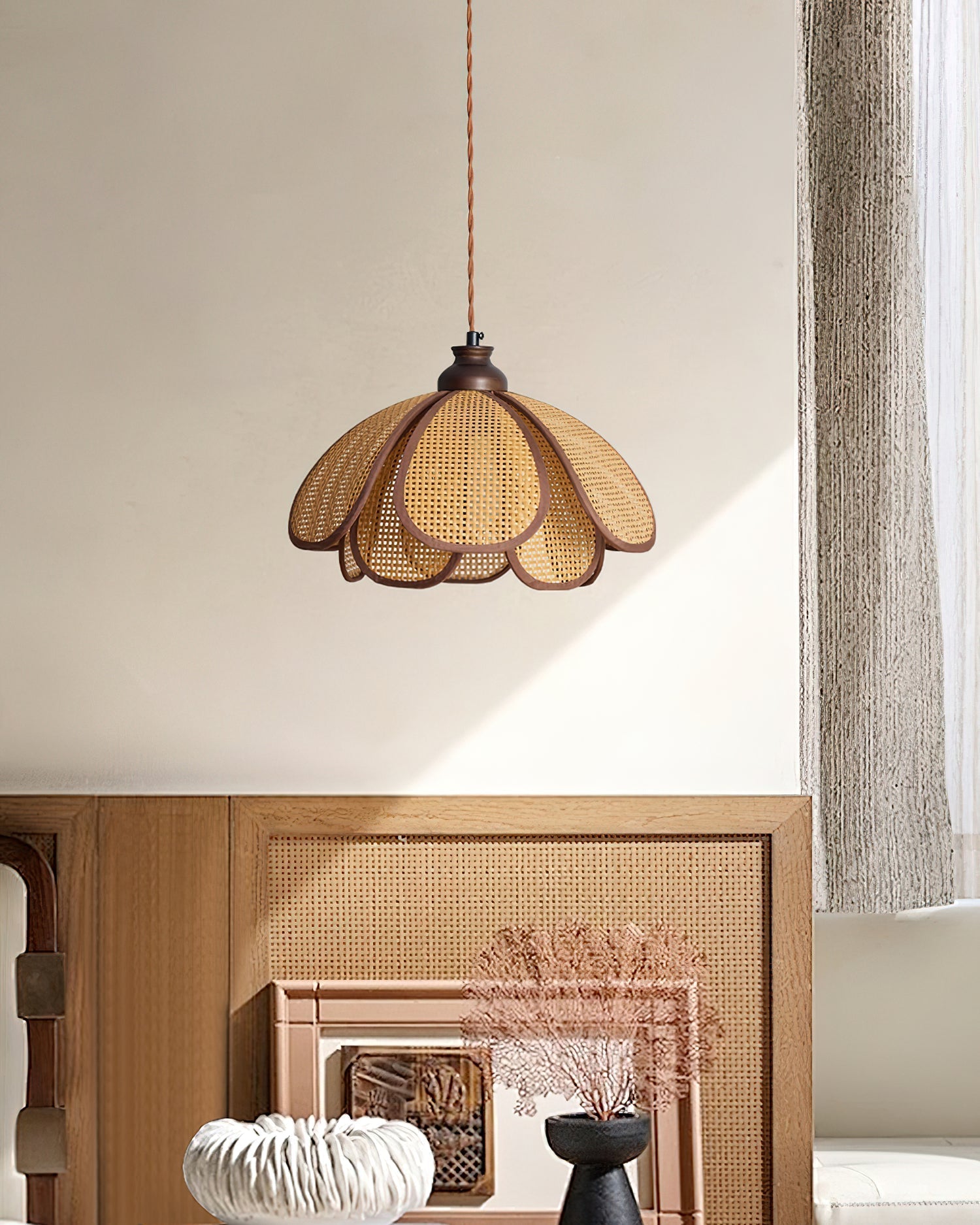 Capelina Lampe Pendante Pétale en Bois Moderne - Neutralighting