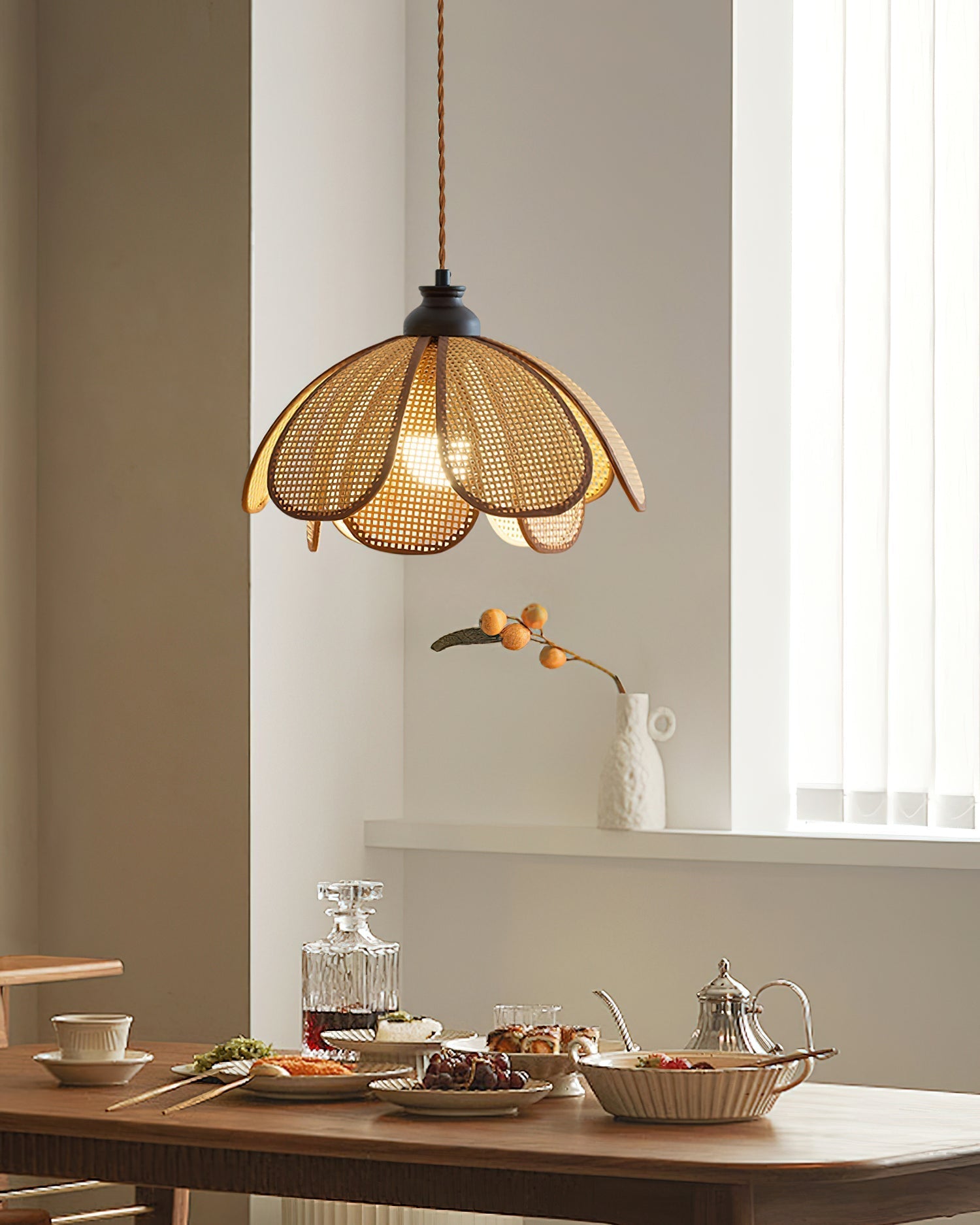 Capelina Lampe Pendante Pétale en Bois Moderne - Neutralighting