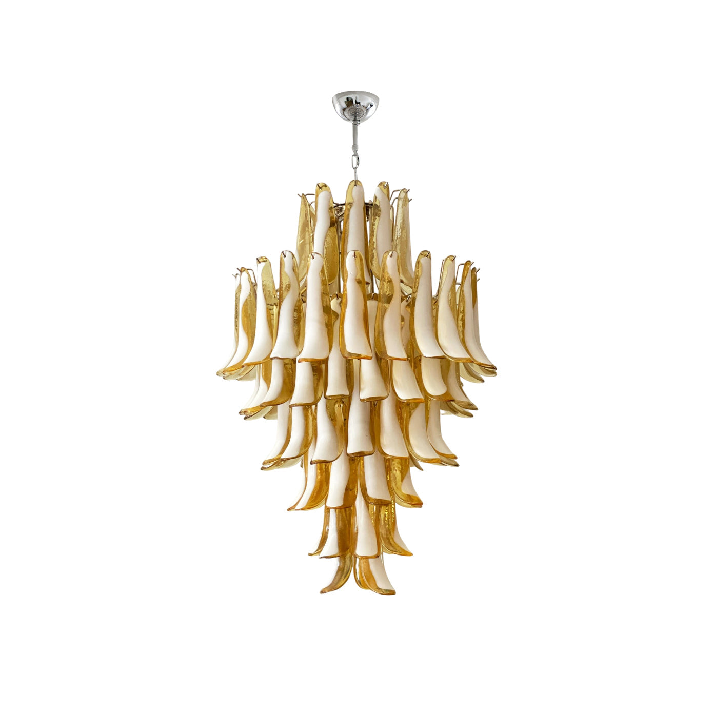 Zinc Lustre en Verre et Métal Postmoderne de Luxe en Forme de Pétale - Neutralighting