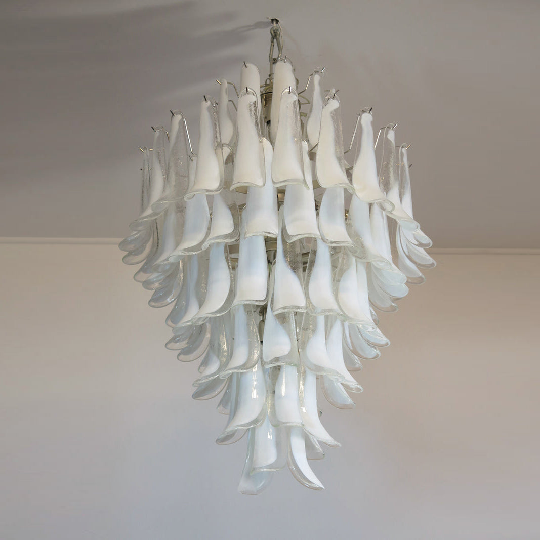 Zinc Lustre en Verre et Métal Postmoderne de Luxe en Forme de Pétale - Neutralighting