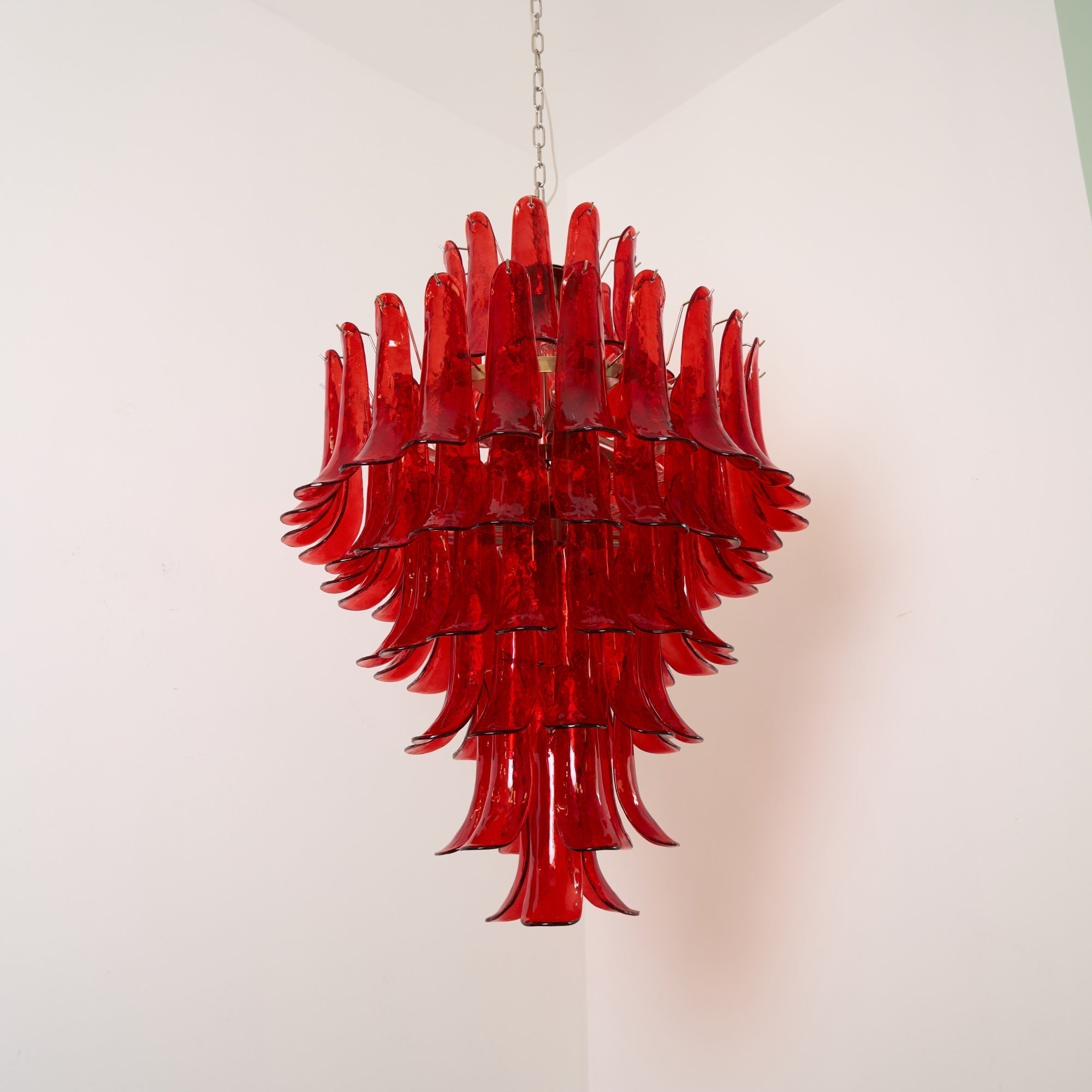 Zinc Lustre en Verre et Métal Postmoderne de Luxe en Forme de Pétale - Neutralighting