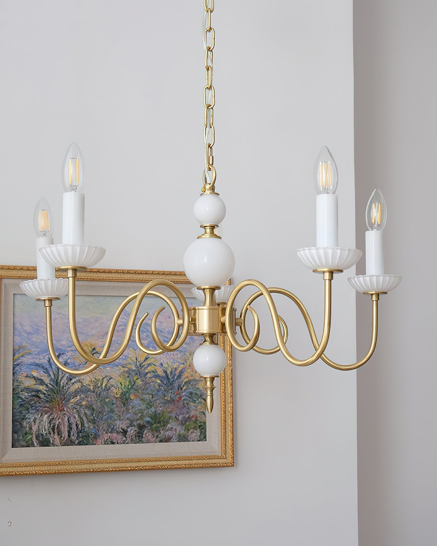 Carlita Lustre Bras Courbés en Or avec Bougies - Neutralighting