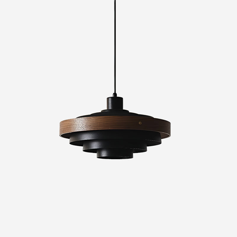 Flare Lampe Pendante Moderne Abat-jour Bois Superposé - Neutralighting