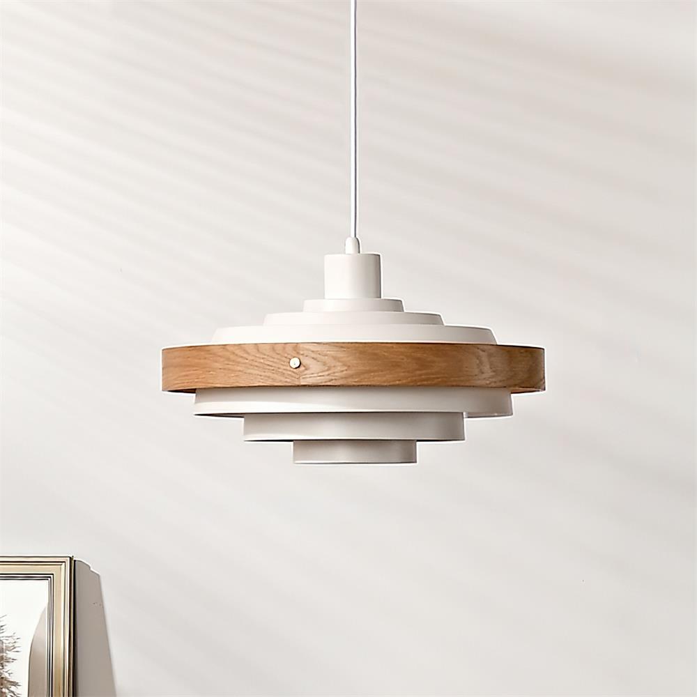 Flare Lampe Pendante Moderne Abat-jour Bois Superposé - Neutralighting