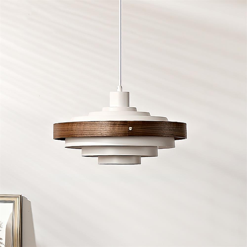 Flare Lampe Pendante Moderne Abat-jour Bois Superposé - Neutralighting