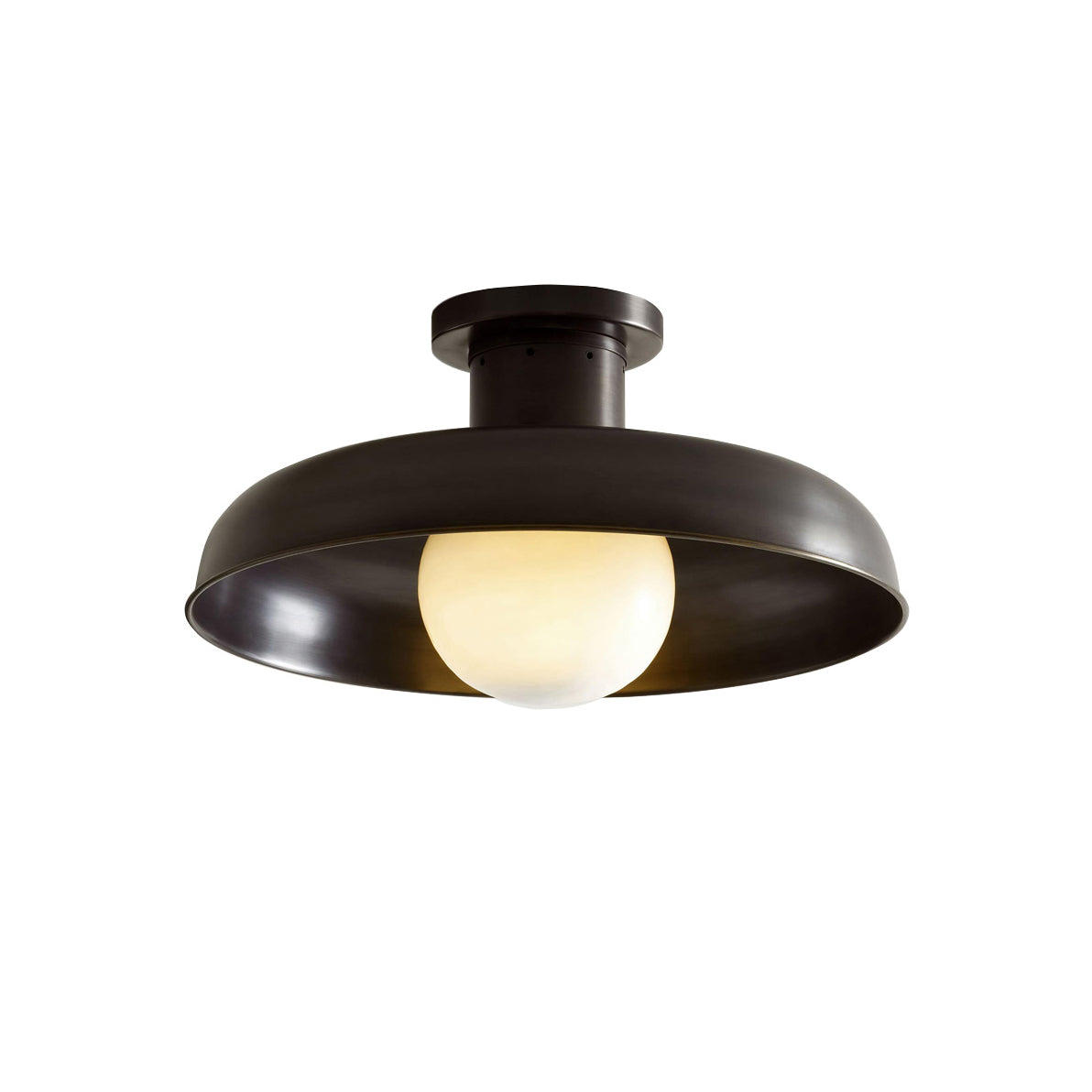 Quasar Modern Minimalist Metal Glass Semi Flush Ceiling Lamp - Lamp Copper