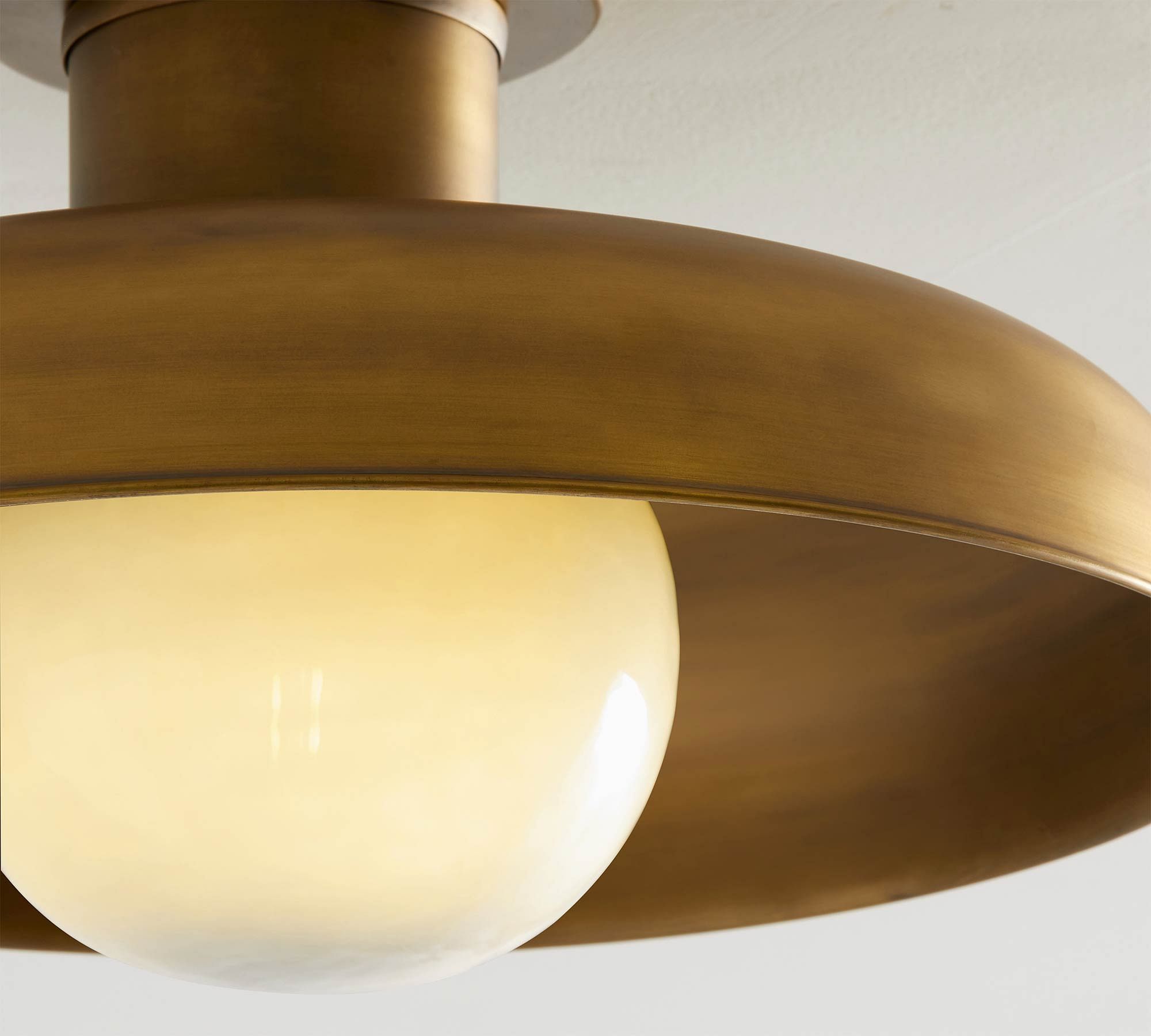 Quasar Modern Minimalist Metal Glass Semi Flush Ceiling Lamp - Lamp Copper