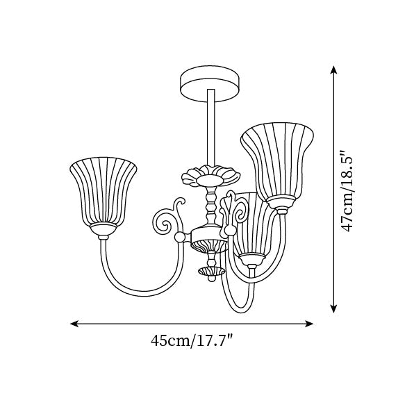 Lustre Avec Bras en Laiton et Abat-jour en Verre Blanc Opulent Luxe - Neutralighting