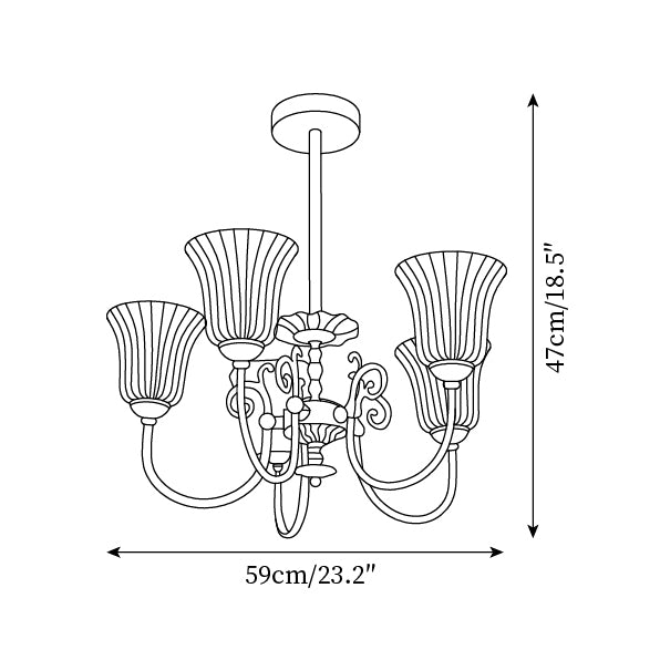 Lustre Avec Bras en Laiton et Abat-jour en Verre Blanc Opulent Luxe - Neutralighting