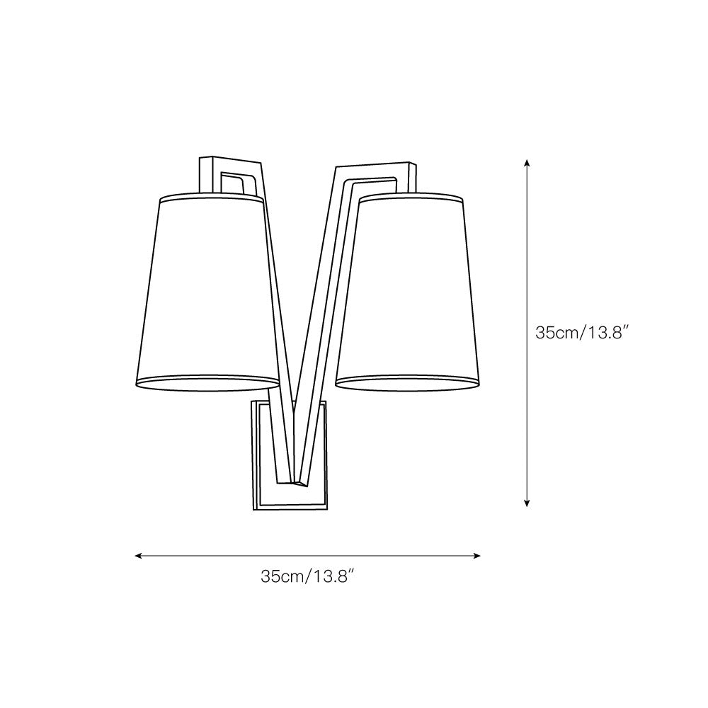 Lampe Murale Double en Laiton et Tissu Industrielle Vintage Ivmarel - Neutralighting
