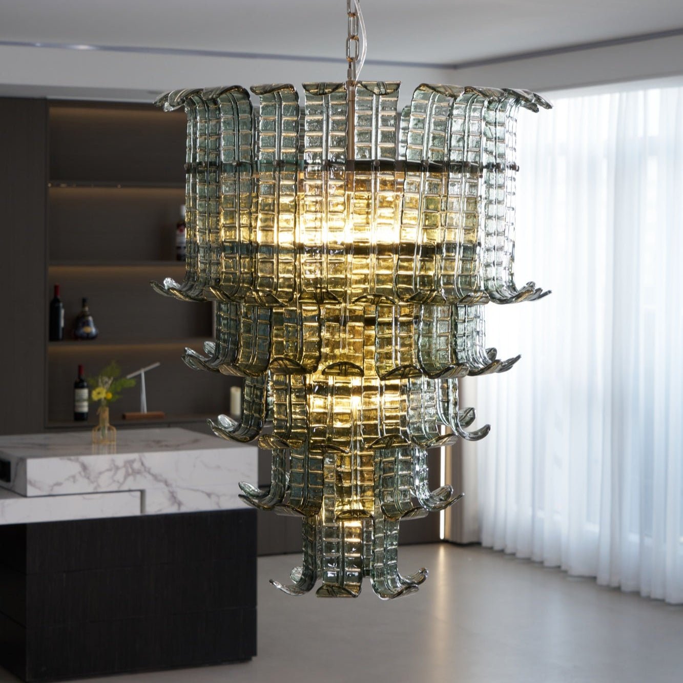 Aurora Chandelier Cascade Murano Glass Tiered Vintage - Letslighting