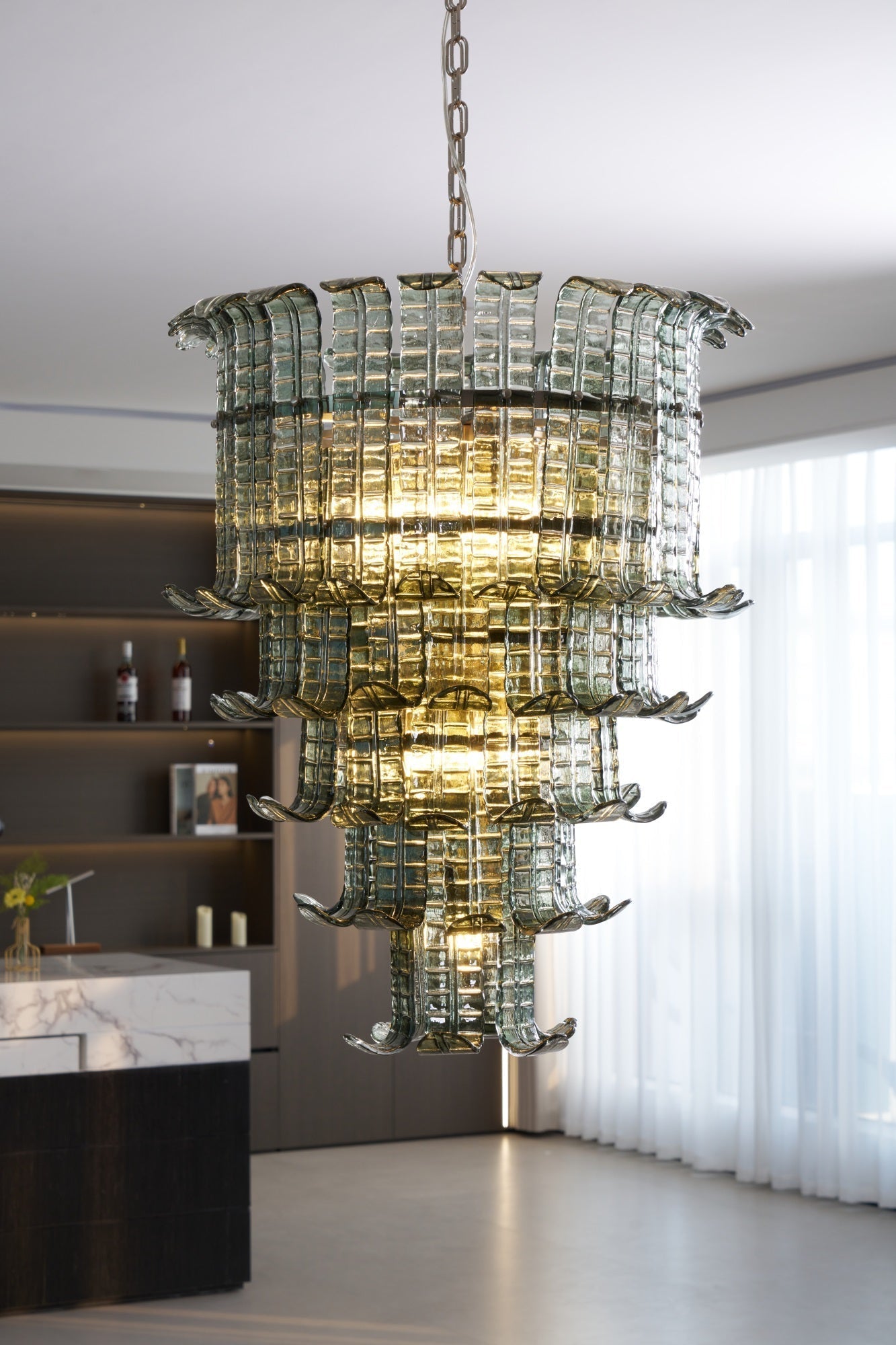 Aurora Chandelier Cascade Murano Glass Tiered Vintage - Letslighting