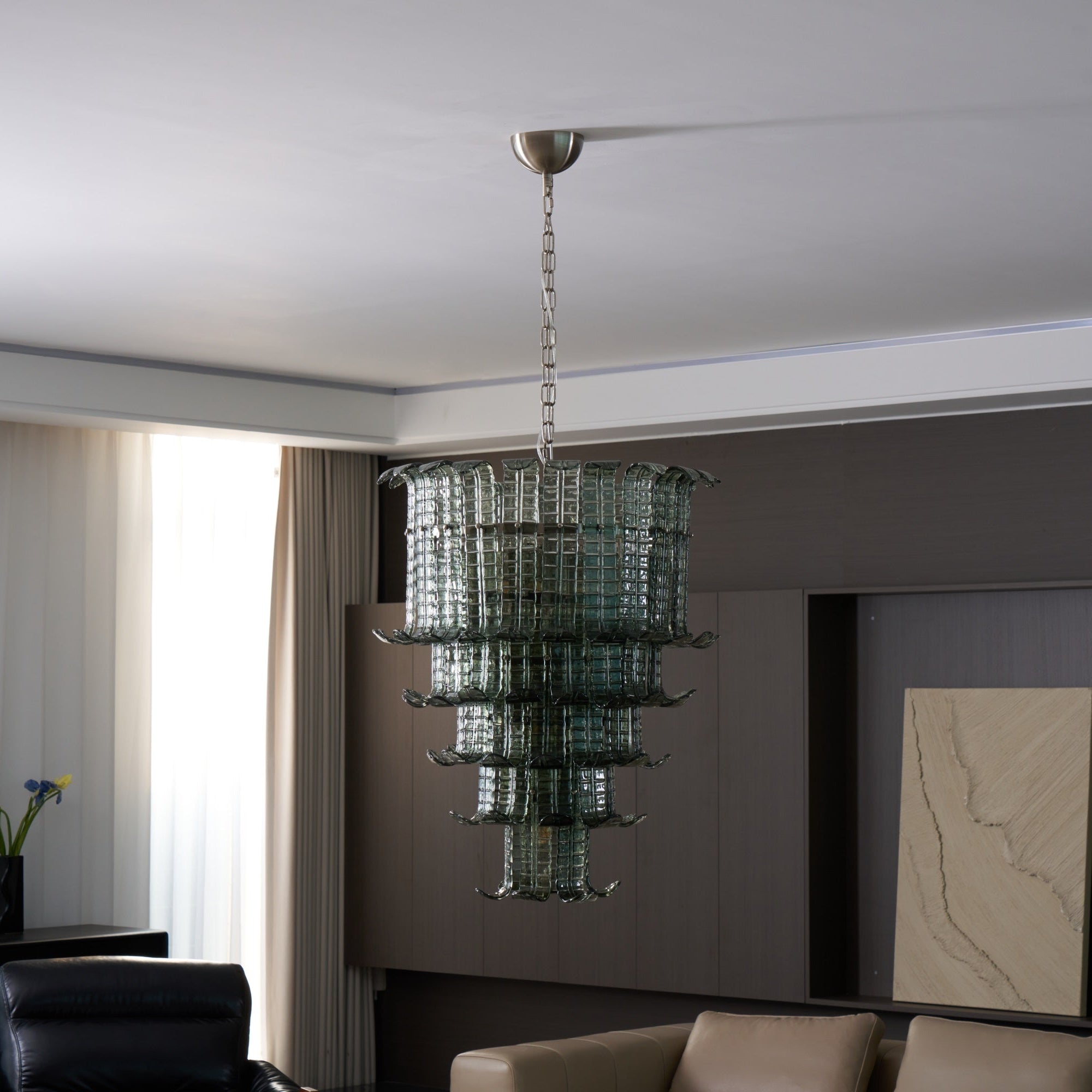 Aurora Chandelier Cascade Murano Glass Tiered Vintage - Letslighting