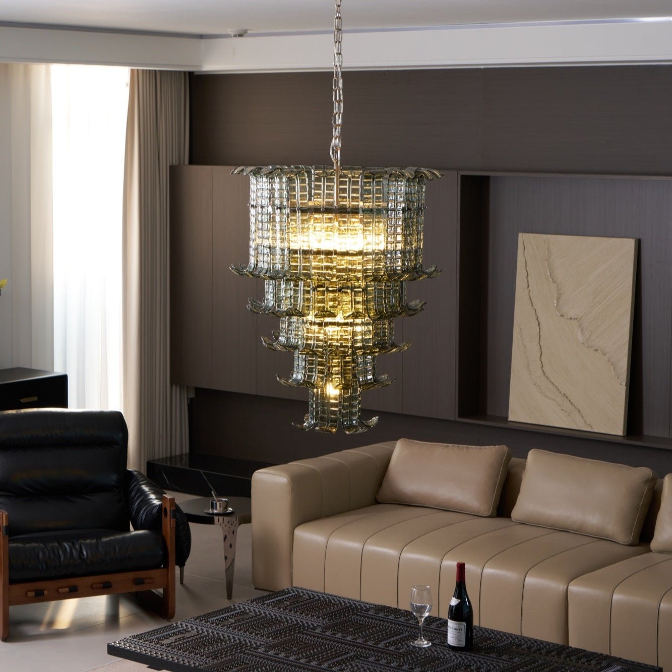 Aurora Chandelier Cascade Murano Glass Tiered Vintage - Letslighting