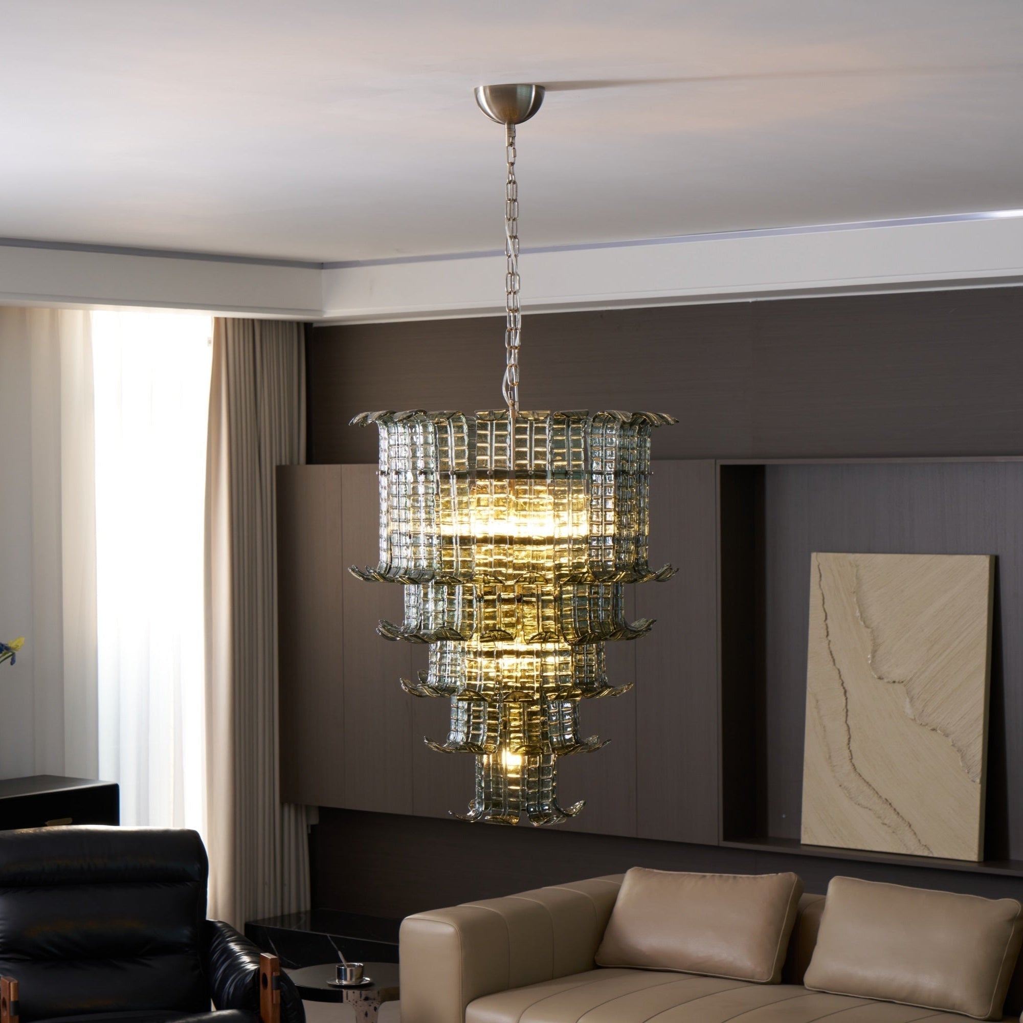 Aurora Chandelier Cascade Murano Glass Tiered Vintage - Letslighting