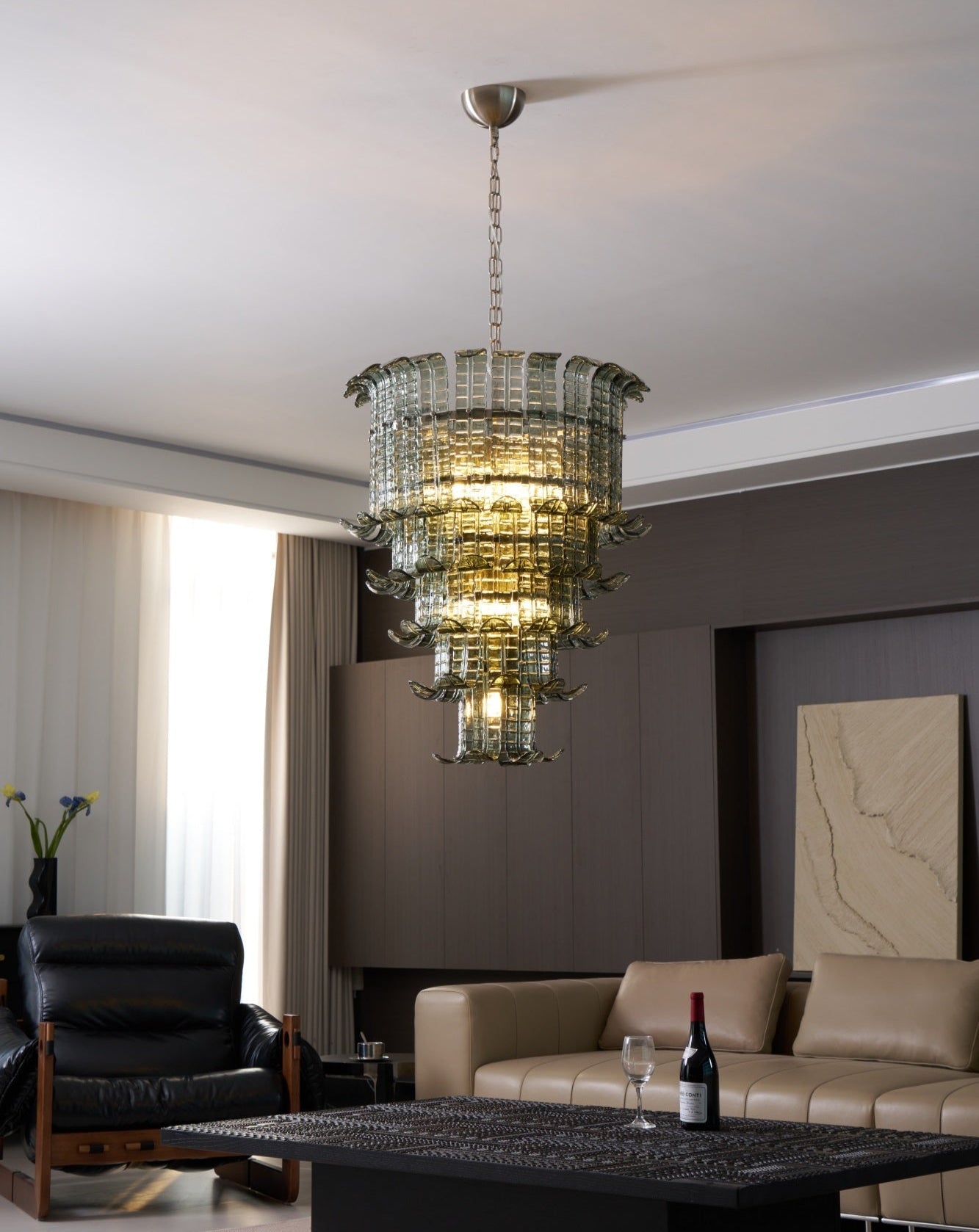 Aurora Chandelier Cascade Murano Glass Tiered Vintage - Letslighting