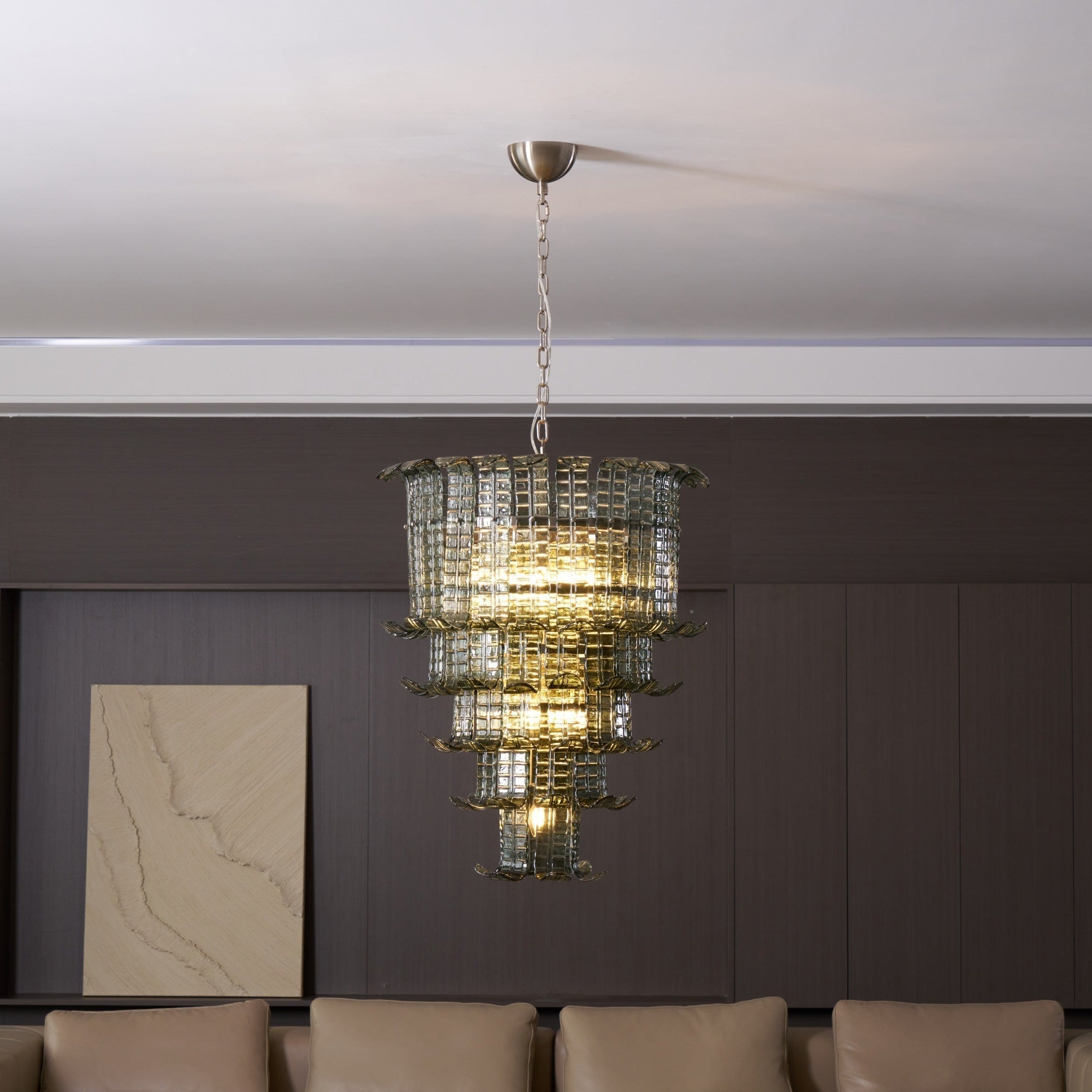 Aurora Chandelier Cascade Murano Glass Tiered Vintage - Letslighting