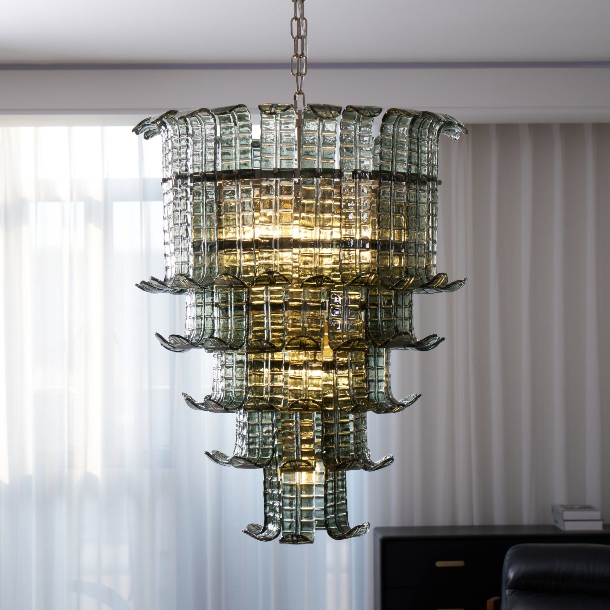 Aurora Chandelier Cascade Murano Glass Tiered Vintage - Letslighting