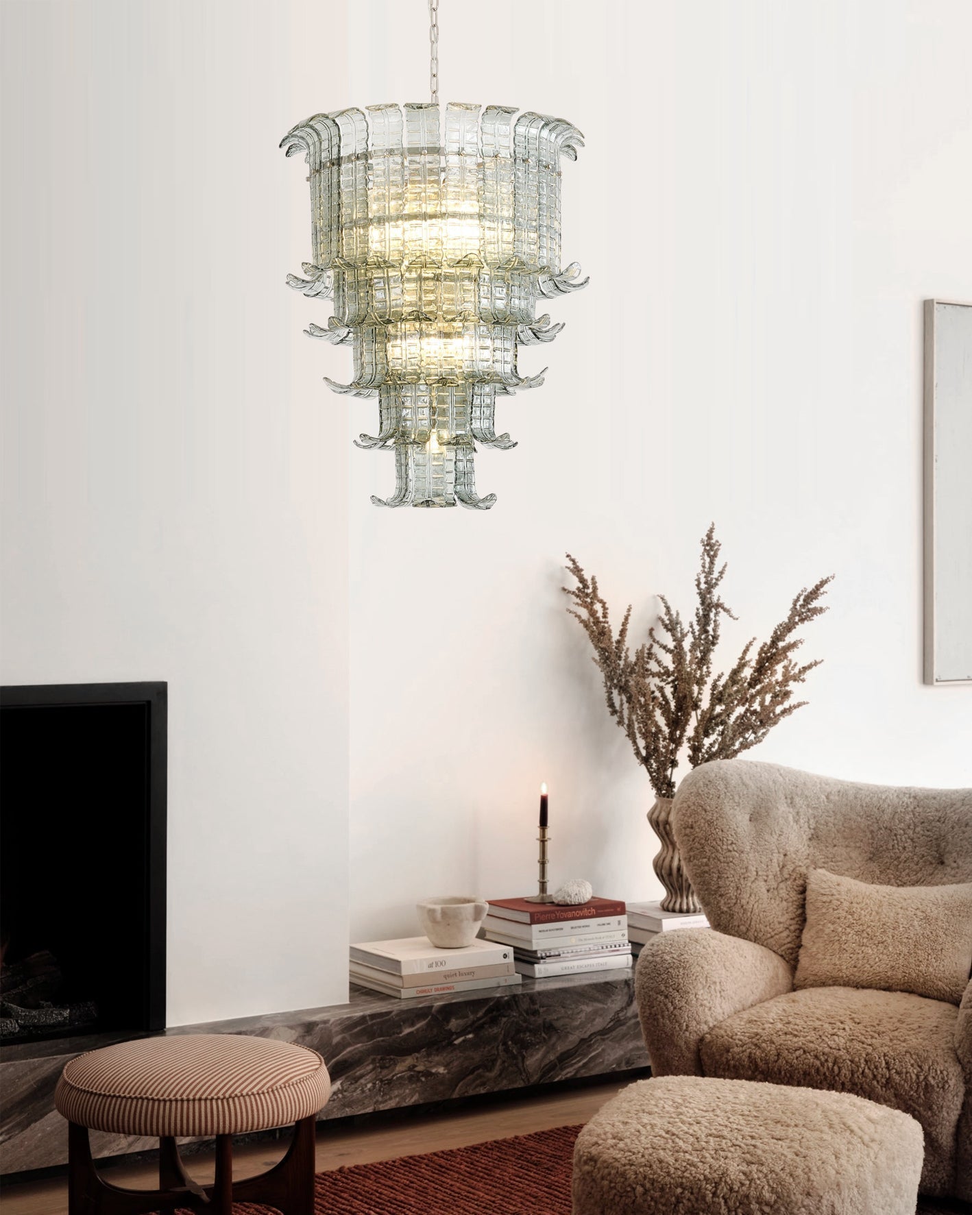 Aurora Chandelier Cascade Murano Glass Tiered Vintage - Letslighting