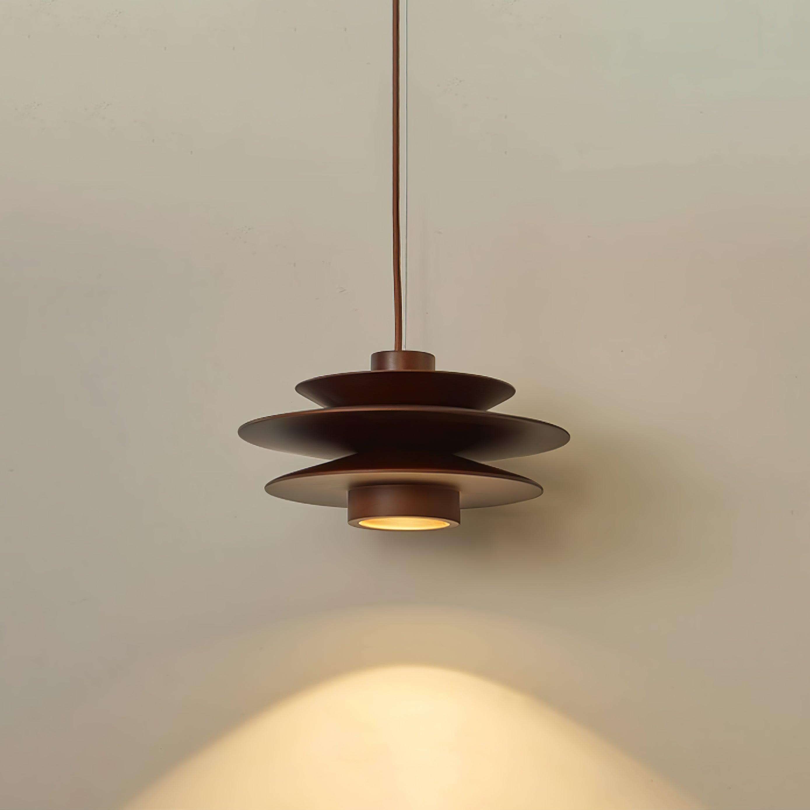 Cascade Wooden Disc Pendant Lamp - Blowlighting
