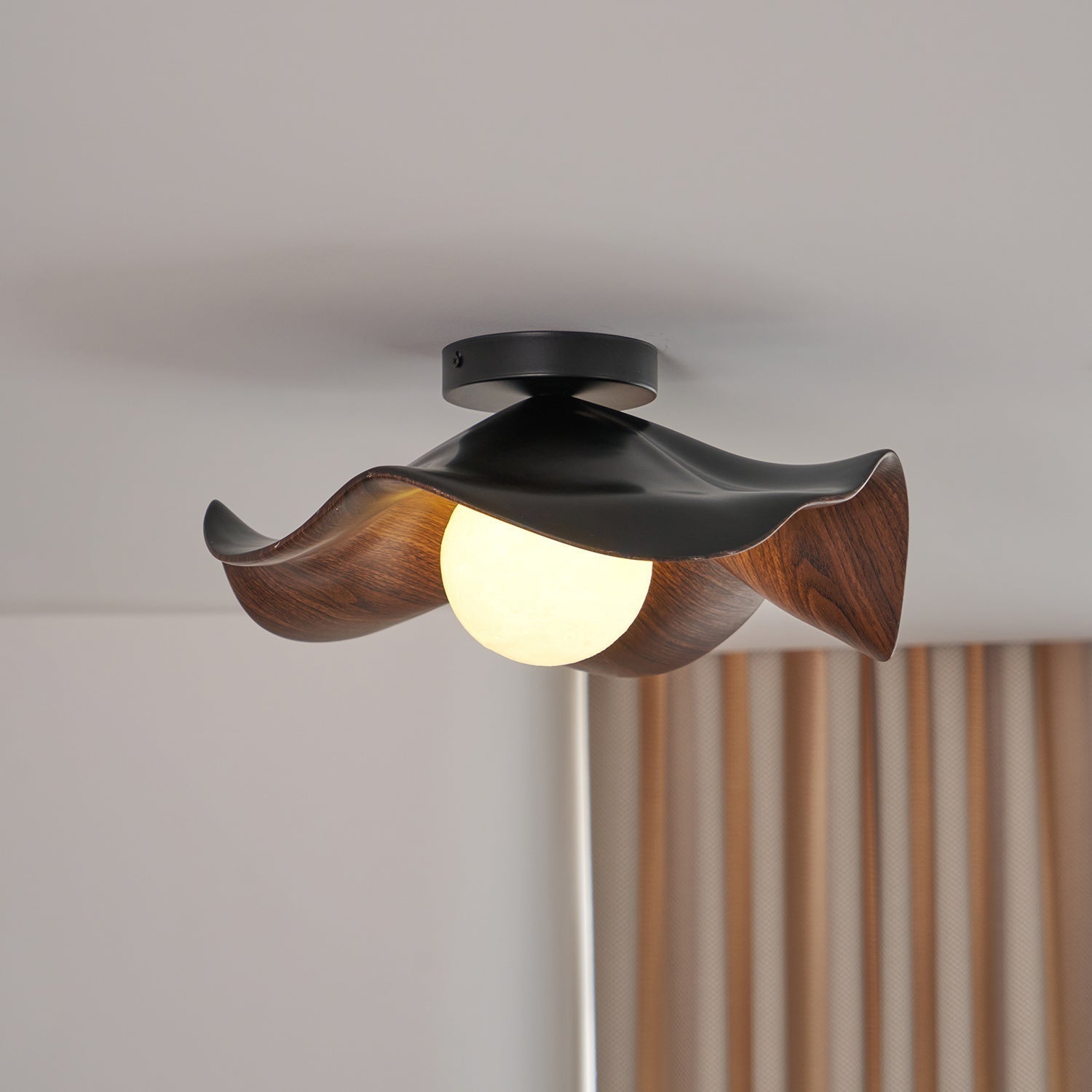 Lanoe Plafonnier Noir Bois