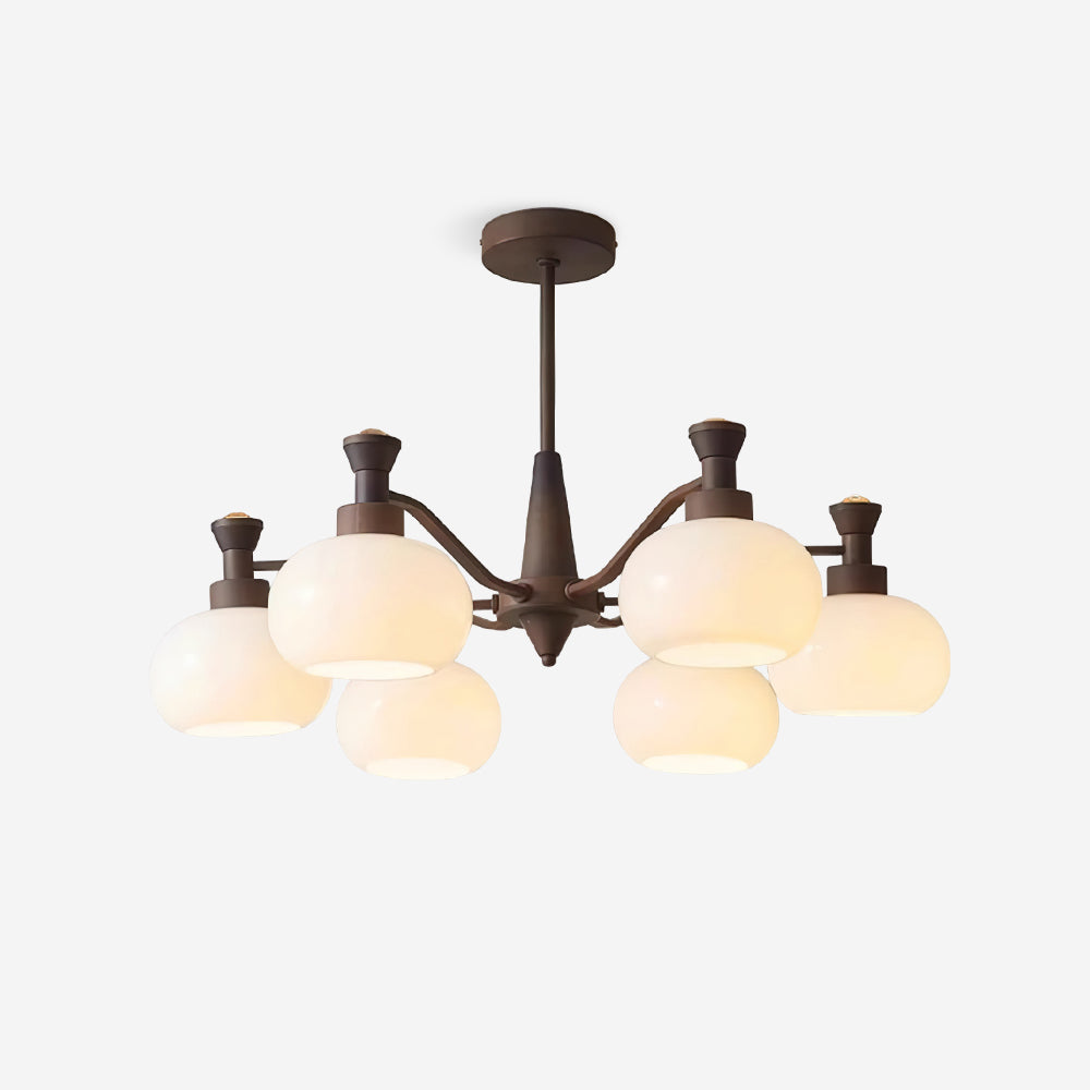 Cassia Lustre Globe en Verre Opale Bras - Neutralighting