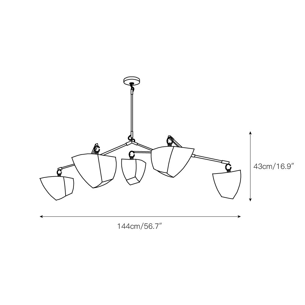 Iris Lustre en Laiton et Céramique à Créativité Individuelle Mobile - Neutralighting