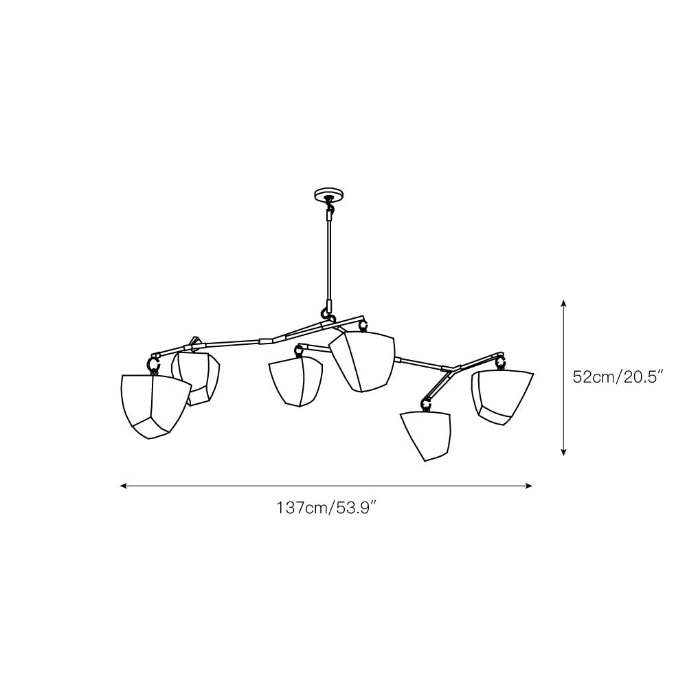 Iris Lustre en Laiton et Céramique à Créativité Individuelle Mobile - Neutralighting